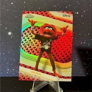2025 Topps Chrome Disney ANIMAL Red Black Mickey Refractor /28 MUPPETS #124